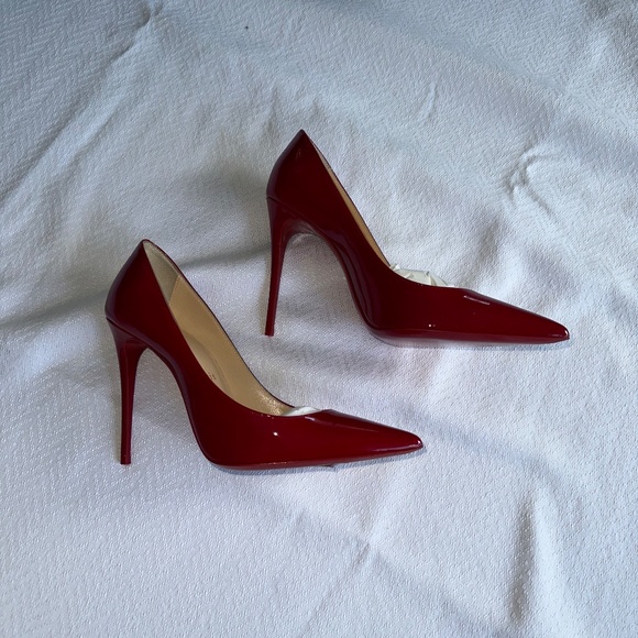 Christian Louboutin Kate Red Patent 100 mm Heels, Size 37 - Picture 4 of 14